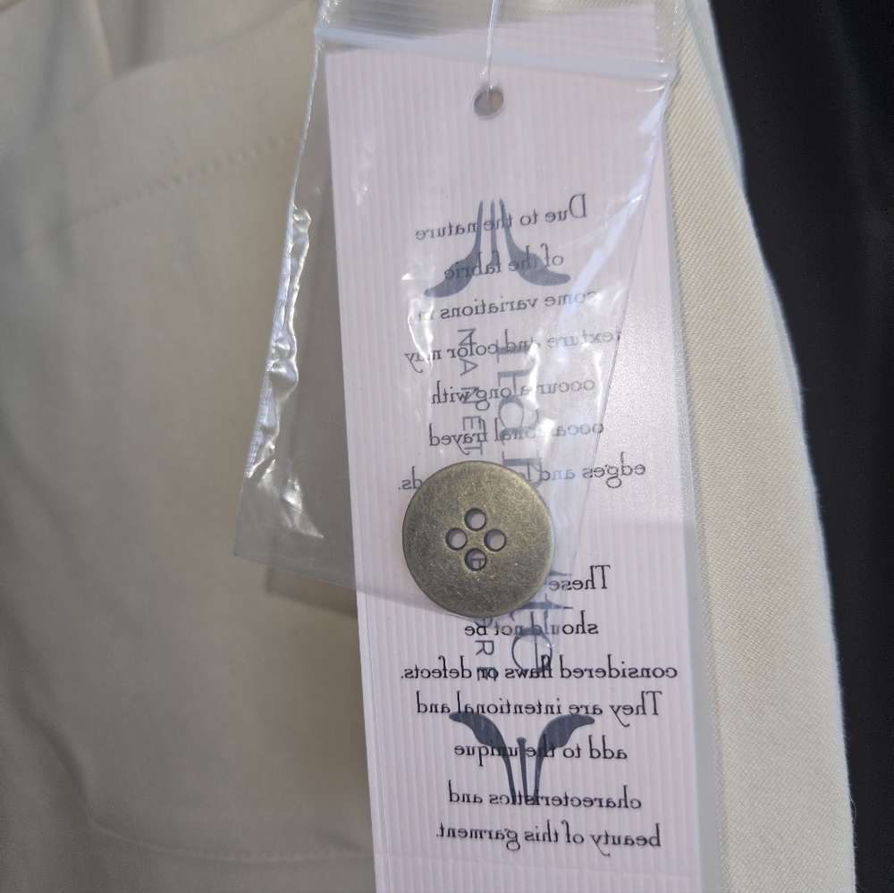 Nanette Lepore Cream Trousers with Button Accent - Picture 4 of 10